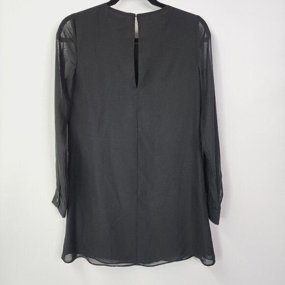 NEW BCBGeneration Embroidered‎ Sheer Sleeve Shift Mini Dress Long Sleeve XS $108 - Picture 12 of 15